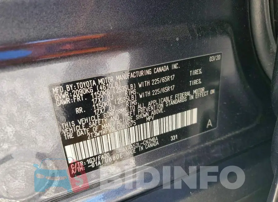 2T3W1RFV9LC062075 Photo# 13