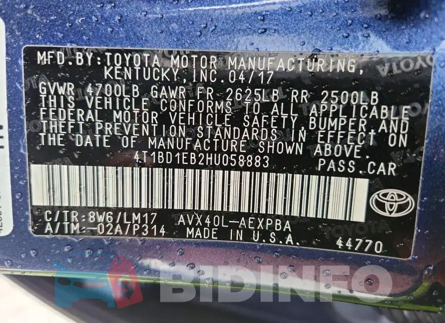 4T1BD1EB2HU058883 Photo# 12