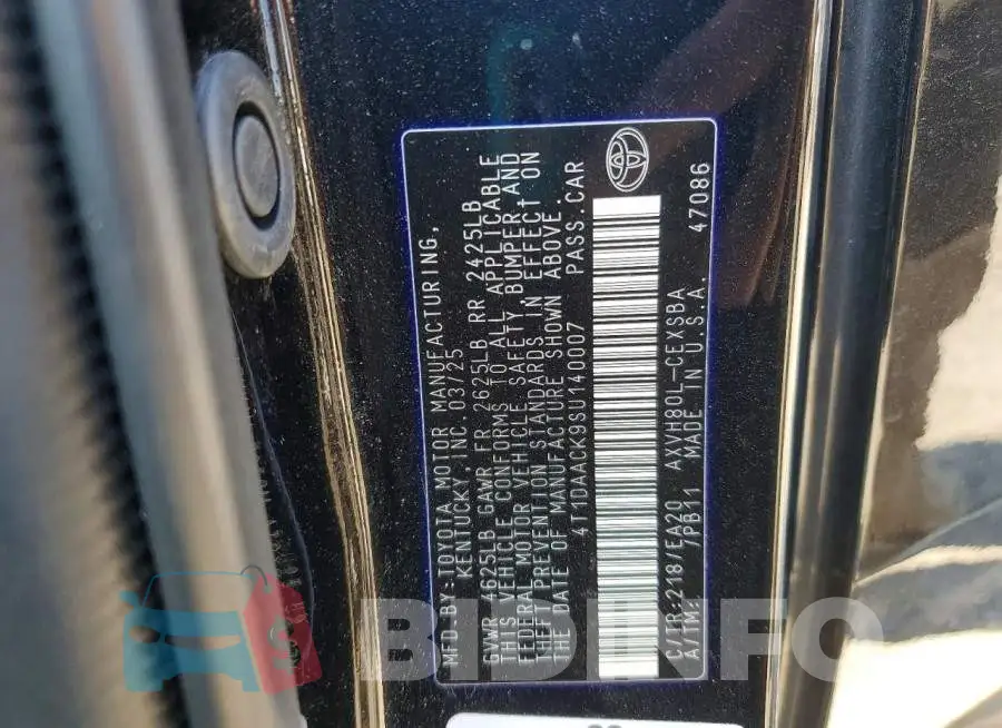 4T1DAACK9SU140007 Photo# 12