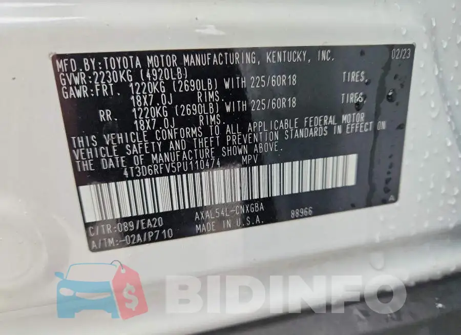 4T3D6RFV5PU110474 Photo# 13