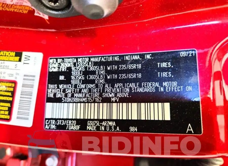 5TDHZRBH4MS157162 Photo# 13