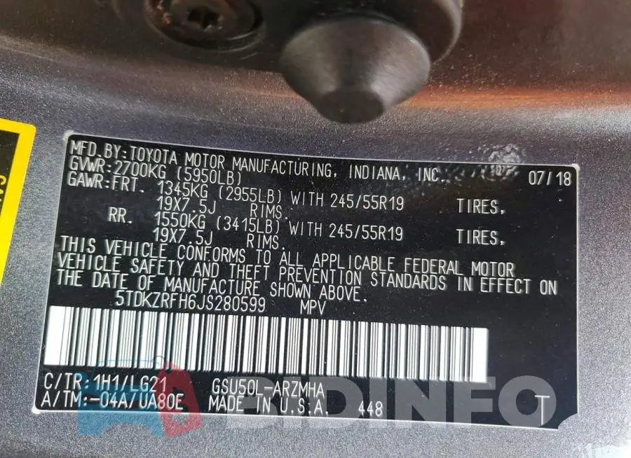 5TDKZRFH6JS280599 Photo# 13