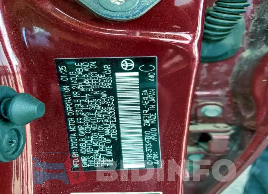 JTDBCMFE2S3083426 Photo# 12