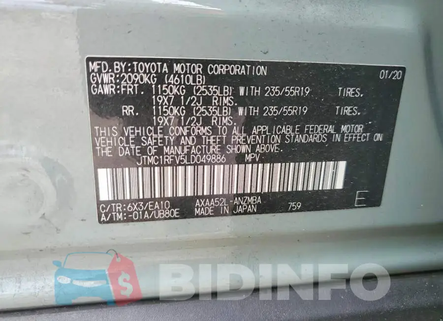 JTMC1RFV5LD049886 Photo# 13