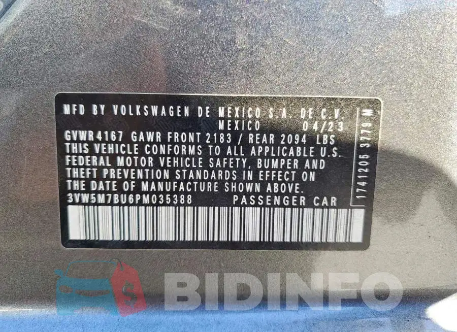 3VW5M7BU6PM035388 Photo# 12