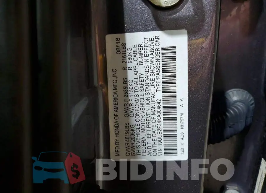 19UUB2F34KA004642 Photo# 12