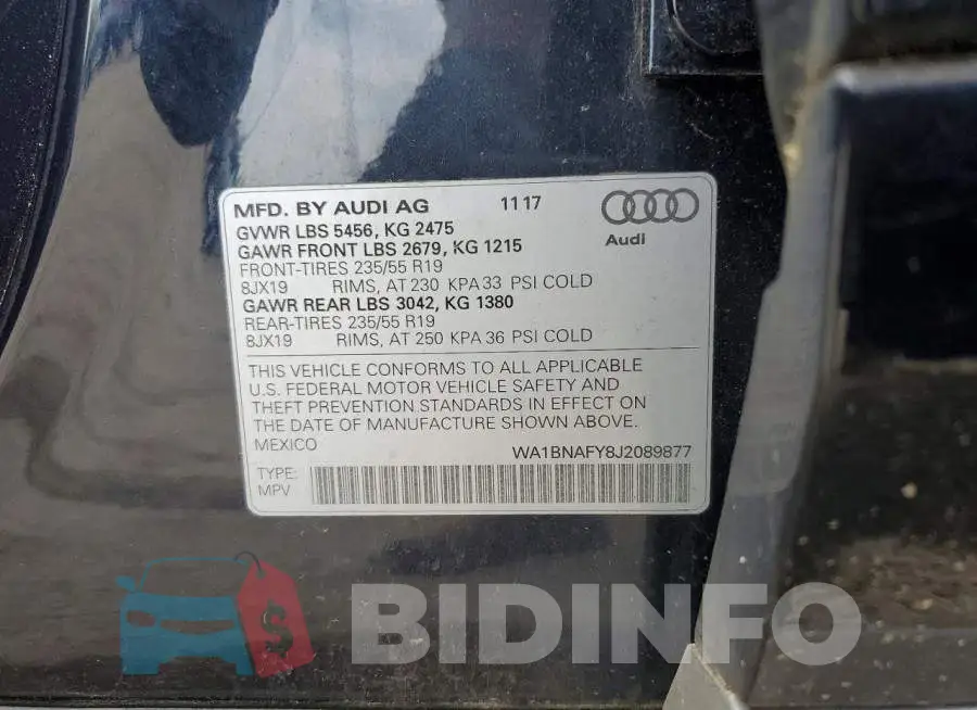 WA1BNAFY8J2089877 Photo# 13