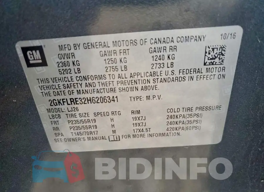 2GKFLRE32H6206341 Photo# 13