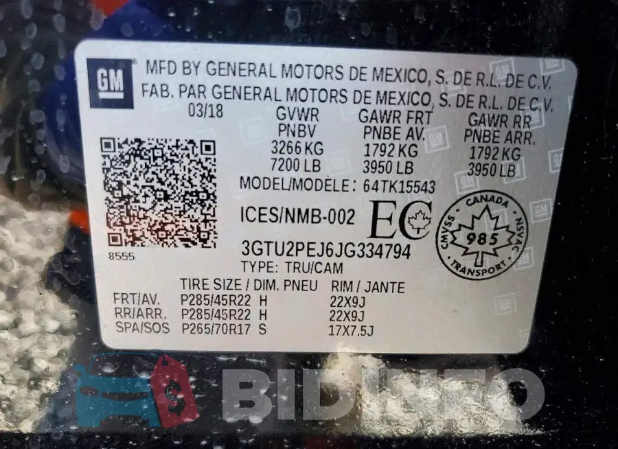 3GTU2PEJ6JG334794 Photo# 12