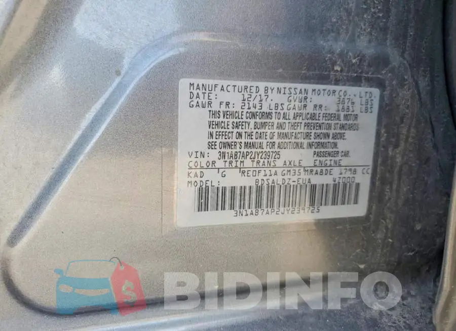 3N1AB7AP2JY239725 Photo# 12