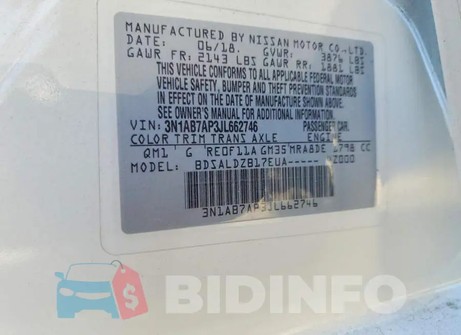 3N1AB7AP3JL662746 Photo# 12