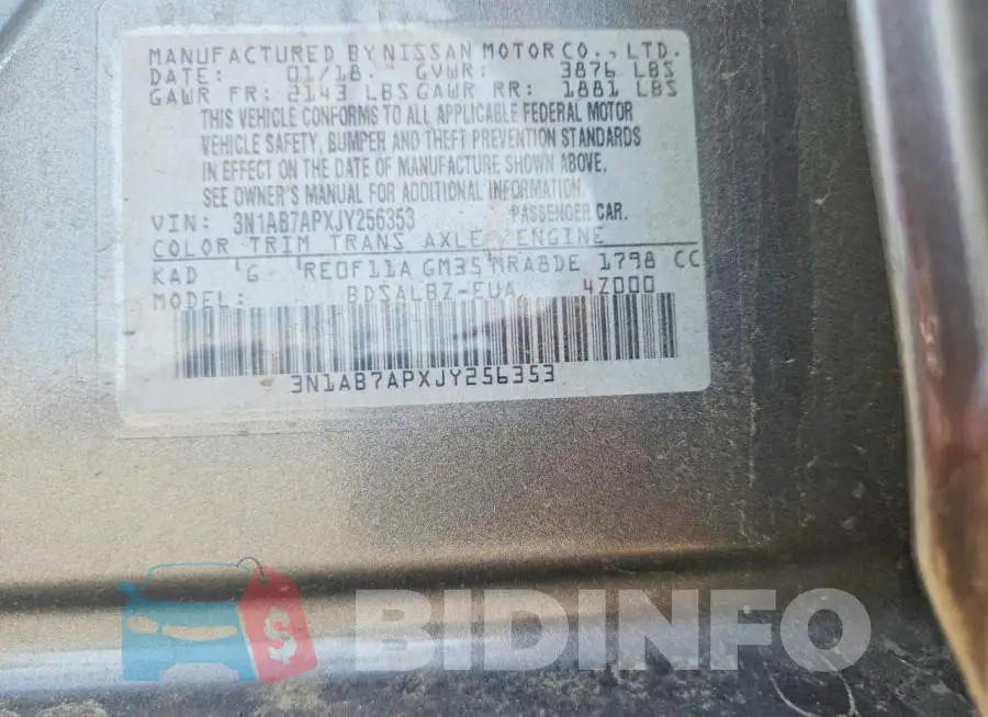3N1AB7APXJY256353 Photo# 12