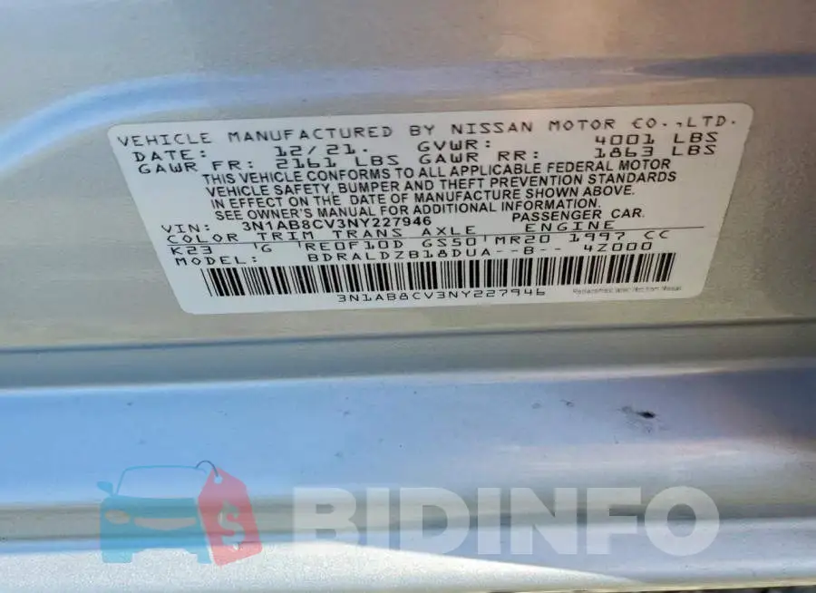 3N1AB8CV3NY227946 Photo# 13