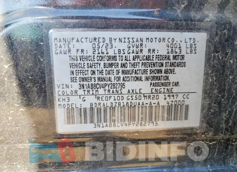 3N1AB8CV4PY282795 Photo# 12