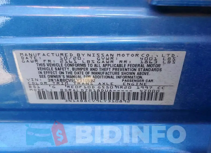 3N1AB8CV9LY310892 Photo# 12