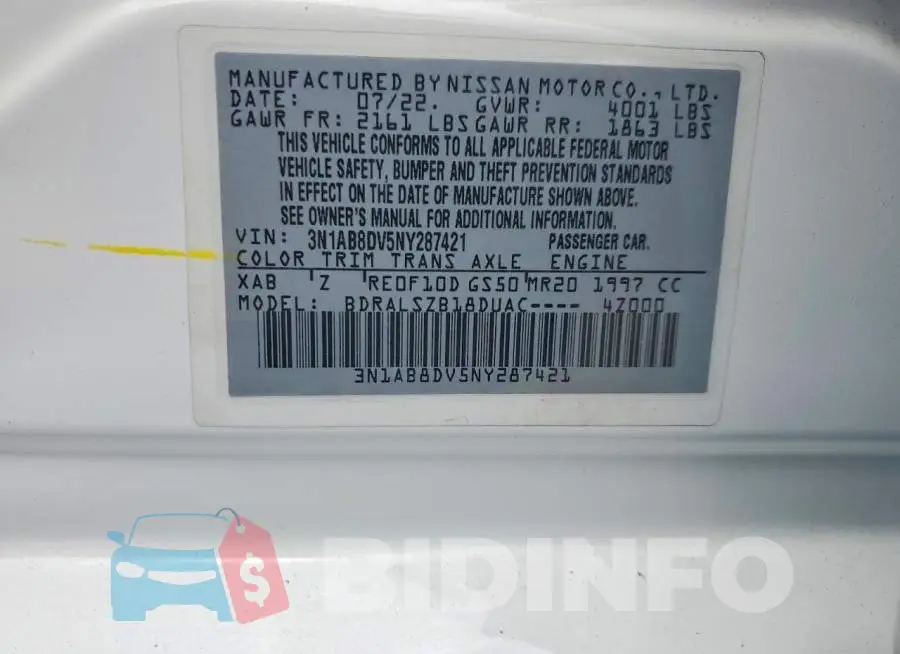 3N1AB8DV5NY287421 Photo# 12