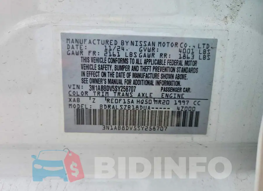 3N1AB8DV5SY258707 Photo# 12