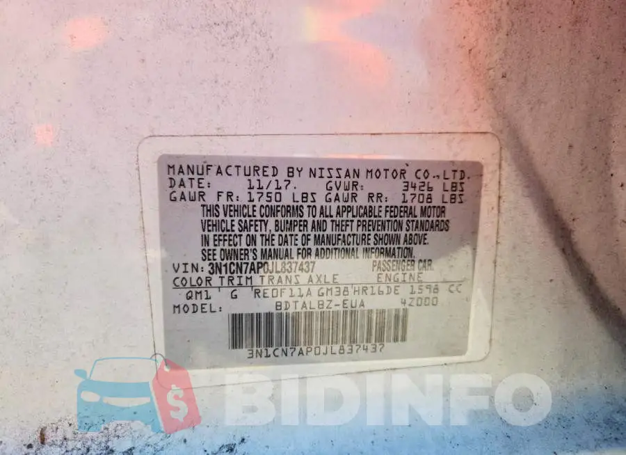 3N1CN7AP0JL837437 Photo# 12
