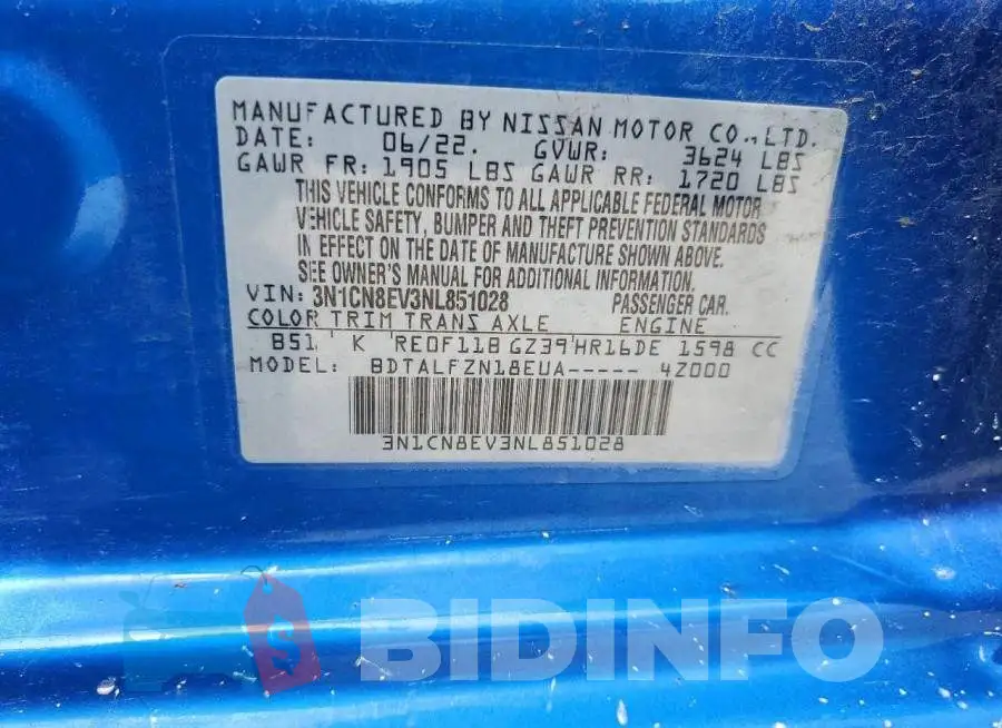 3N1CN8EV3NL851028 Photo# 12