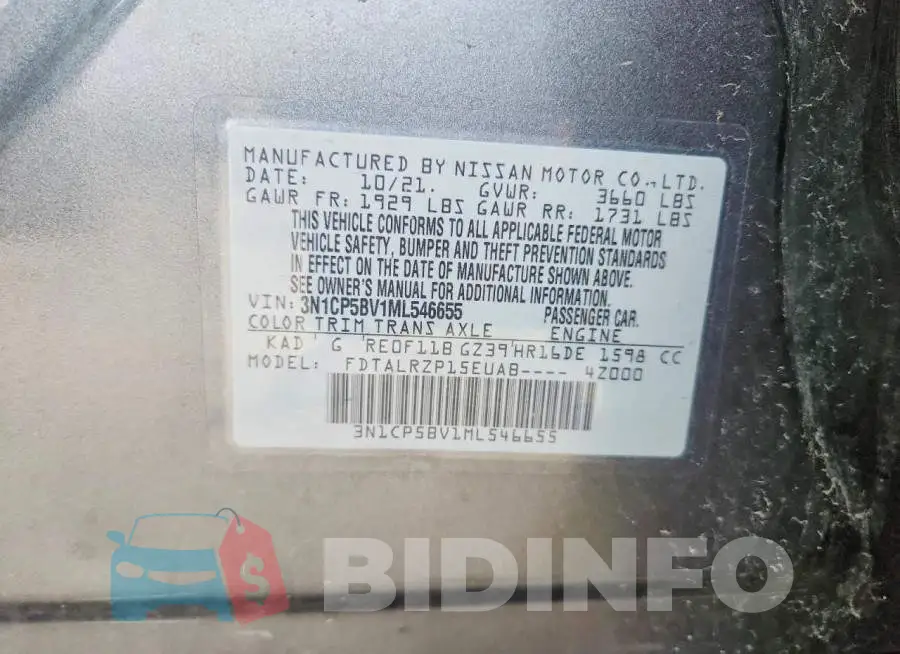 3N1CP5BV1ML546655 Photo# 14