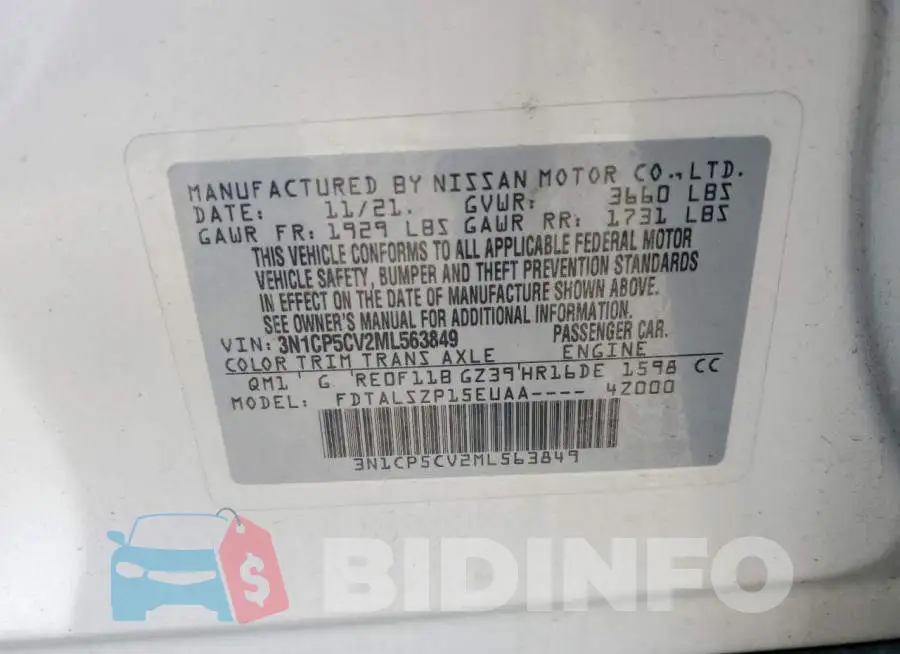 3N1CP5CV2ML563849 Photo# 14