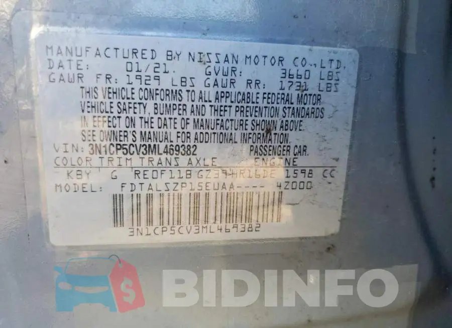 3N1CP5CV3ML469382 Photo# 12
