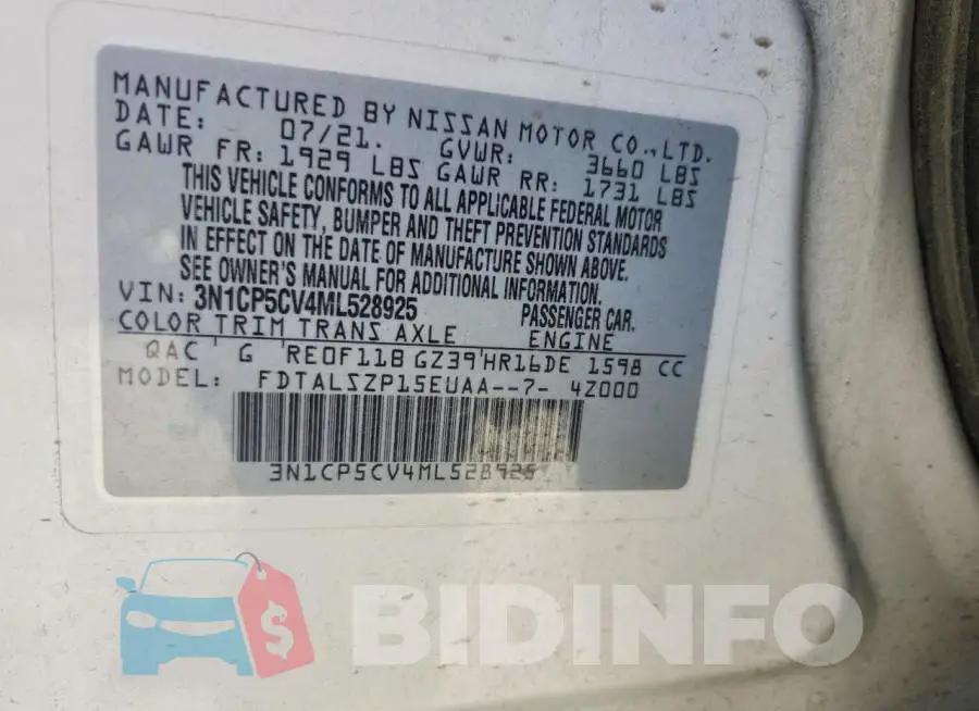3N1CP5CV4ML528925 Photo# 12