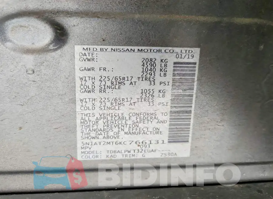 5N1AT2MT6KC766131 Photo# 14