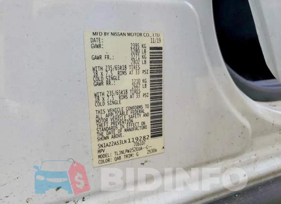 5N1AZ2AS3LN119282 Photo# 13