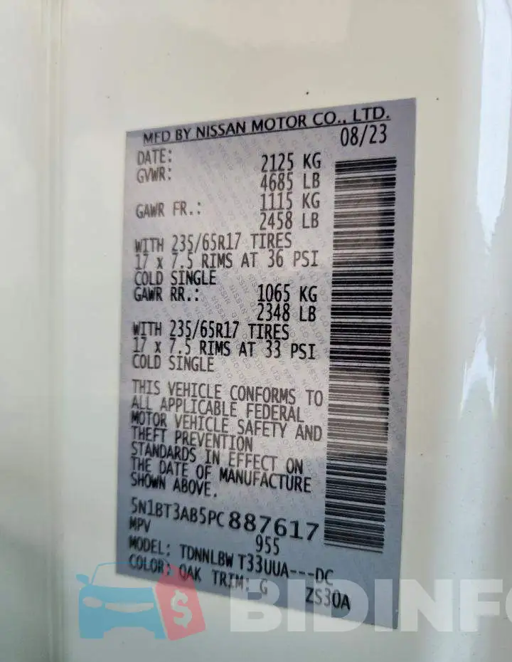 5N1BT3AB5PC887617 Photo# 13