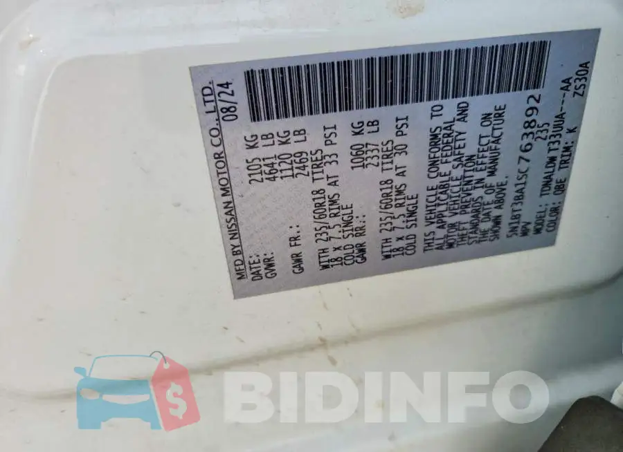 5N1BT3BA1SC763892 Photo# 13