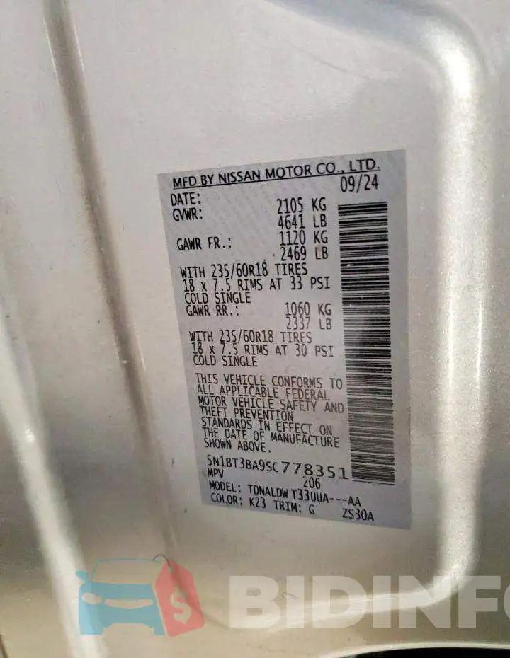 5N1BT3BA9SC778351 Photo# 14