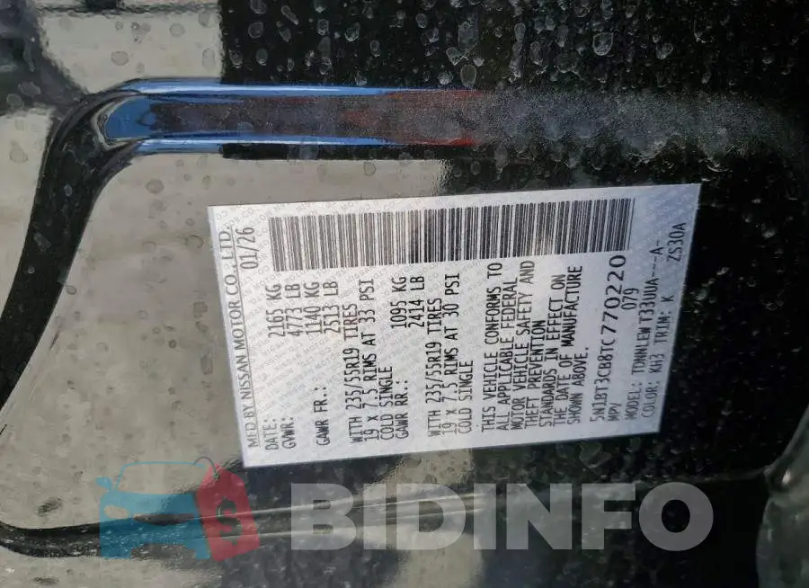 5N1BT3CB8TC770220 Photo# 13