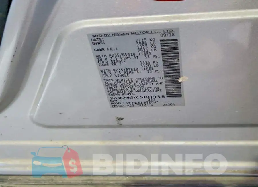 5N1DR2MM3KC580938 Photo# 13