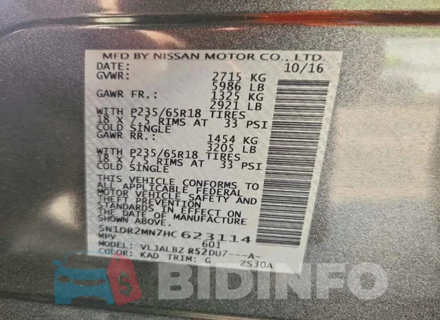 5N1DR2MN7HC623114 Photo# 13