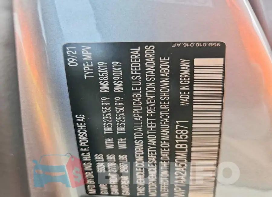 WP1AA2A50MLB15871 Photo# 13