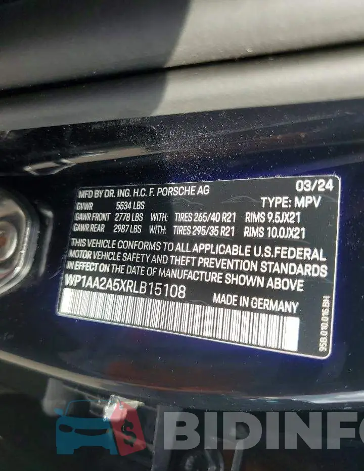WP1AA2A5XRLB15108 Photo# 13