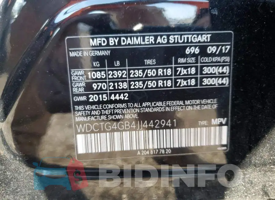 WDCTG4GB4JJ442941 Photo# 12