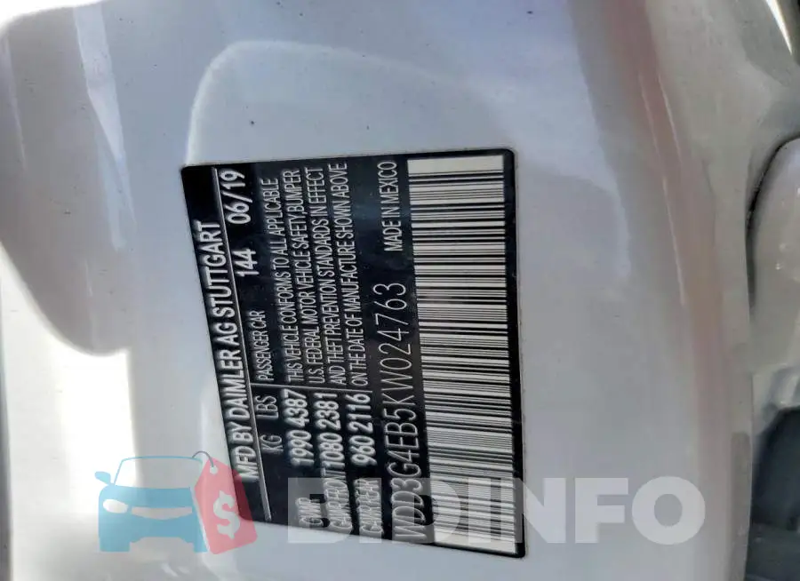 WDD3G4EB5KW024763 Photo# 12