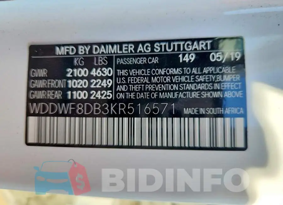 WDDWF8DB3KR516571 Photo# 12