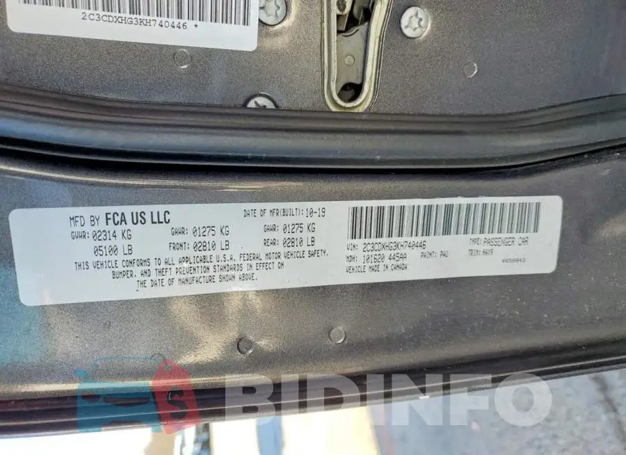 2C3CDXHG3KH740446 Photo# 12