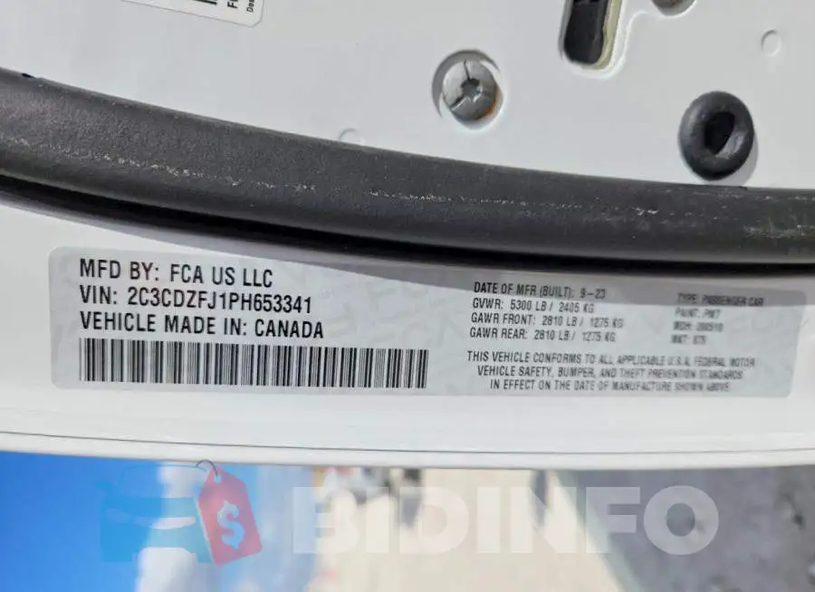 2C3CDZFJ1PH653341 Photo# 12