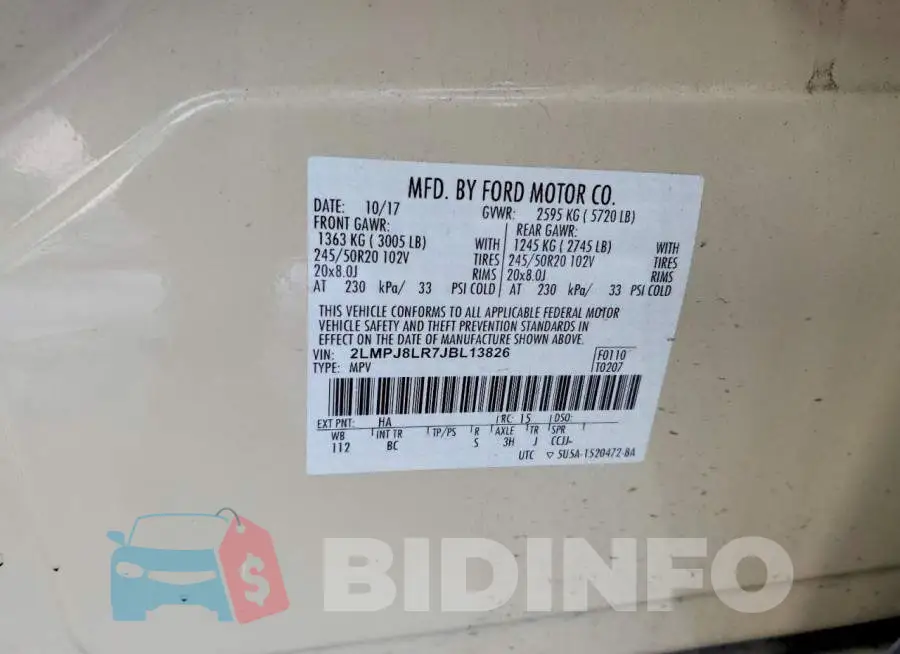 2LMPJ8LR7JBL13826 Photo# 14