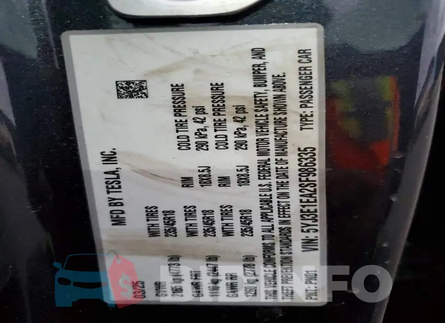 5YJ3E1EA2SF986335 Photo# 13