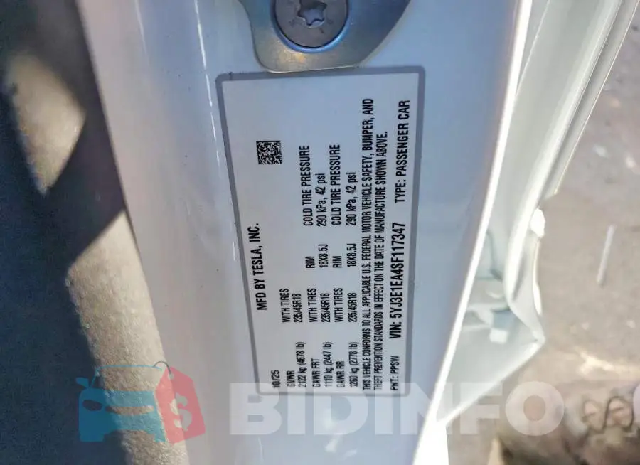 5YJ3E1EA4SF117347 Photo# 13