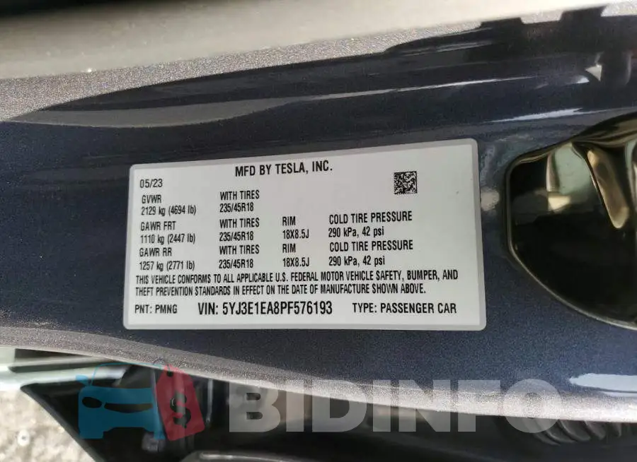 5YJ3E1EA8PF576193 Photo# 13