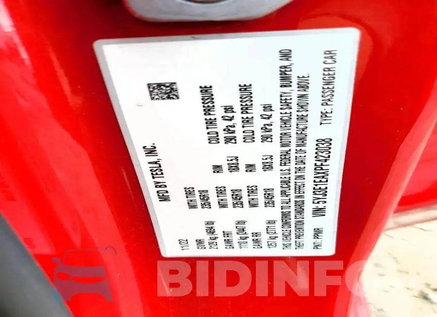 5YJ3E1EAXPF423038 Photo# 12