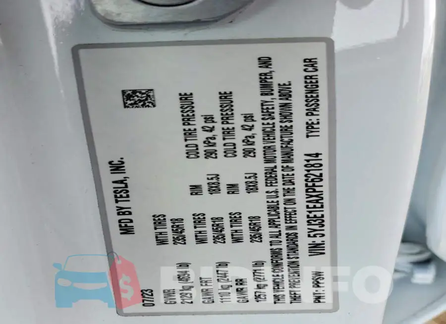 5YJ3E1EAXPF621814 Photo# 12