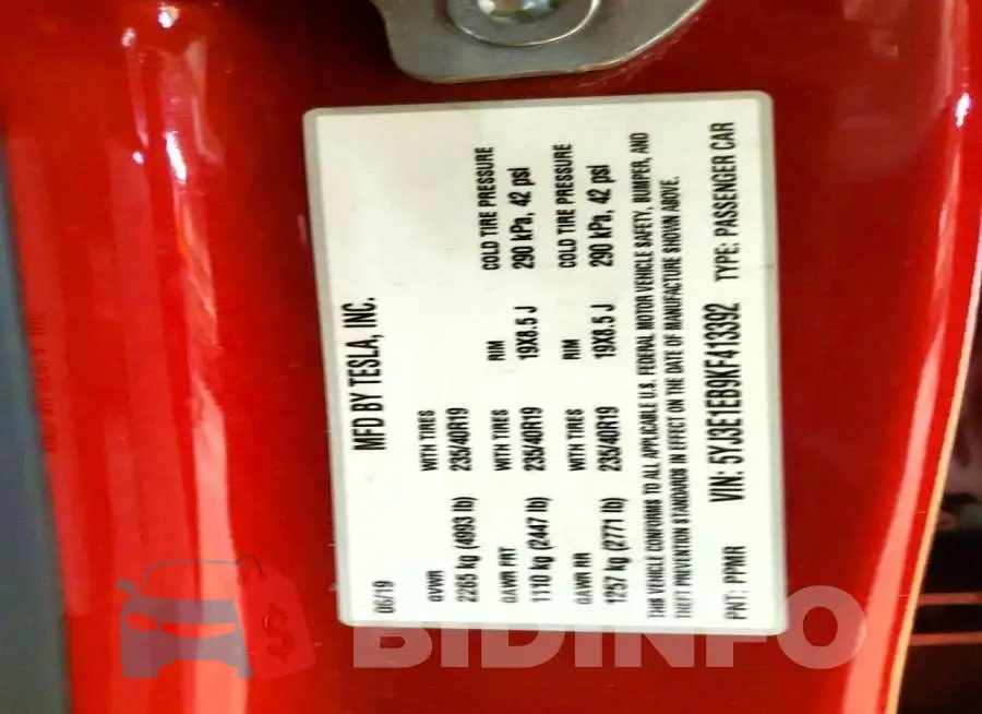 5YJ3E1EB9KF413392 Photo# 12