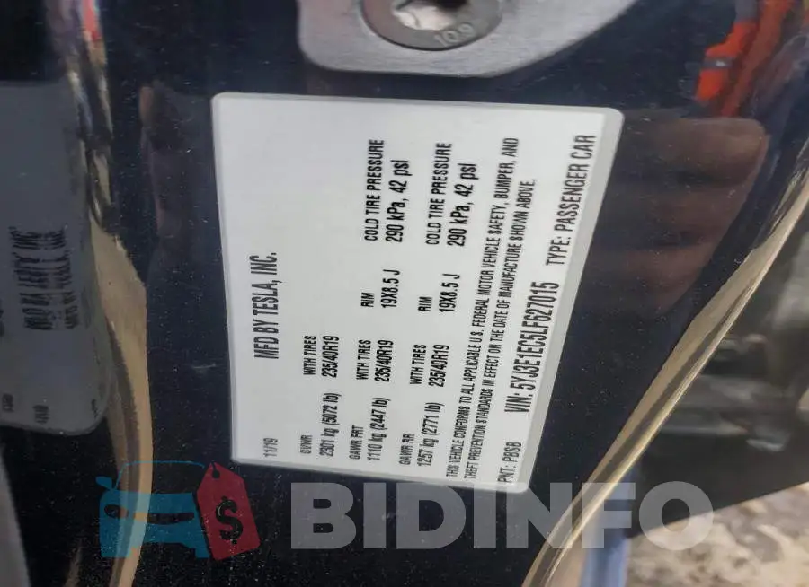 5YJ3E1EC5LF627015 Photo# 13